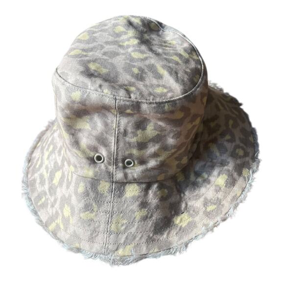 Zimmermann Beige Linen Leopard Print Panama Hat Fringe OS Women Designer Summer main image 5